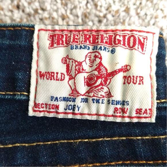 True Religion Joey Super T Flare Jeans Size 27 Y2K Twisted Inseam Flap Pockets - Picture 9 of 12